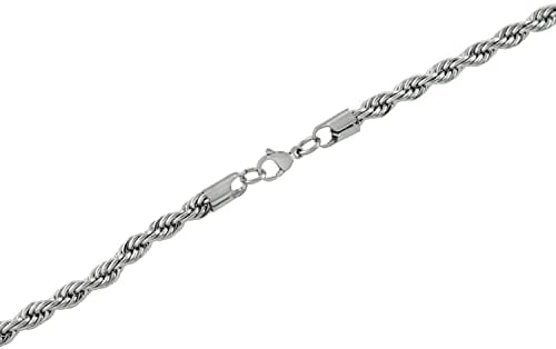 6mm Stainless Steel Rope Chain Necklace