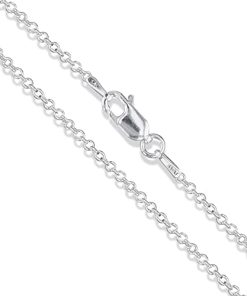 Sterling Silver Solid 925 Italian 2mm Cable Link Chain Necklace