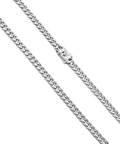 3MM Micro Cuban Necklace in White Gold