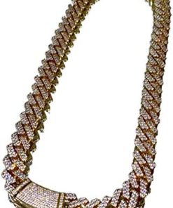Mens 12mm Miami Cuban Link Chain Choker Necklace