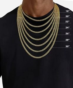BAYAM Men's Miami Cuban Royal Link Chain Necklace - 10K Yellow Gold, Diamond Cut, 6mm"