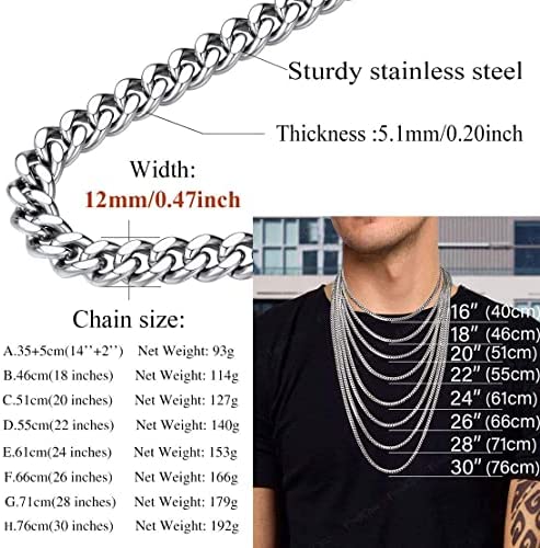 5mm Stainless Steel Cuban Link Chain Necklace 16 Inches / Silver