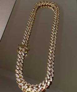 Mens 14k Gold Finish 12mm Miami Cuban Link Chain Choker Necklace