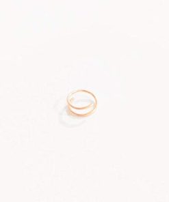 22g Gold Double Hoop Nose Ring Single Pierced
