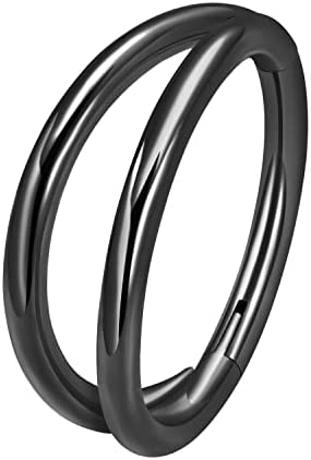 Titanium 16G Septum Double Hoop Ring