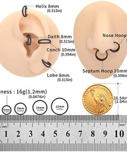Titanium 16G Septum Double Hoop Nose Ring for Women Men Girls