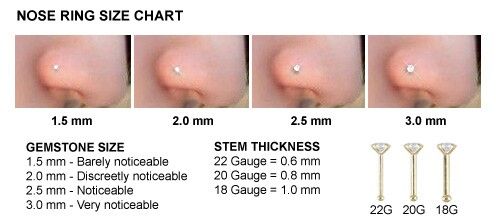 Nose Ring Size Chart