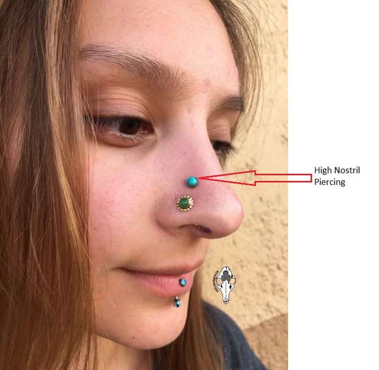 high nostril piercing image