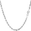 14k SOLID Gold 3.00mm Shiny Diamond-Cut Royal Solid Rope Chain Necklace