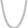 Sterling Silver Italian 5mm Cuban Link Curb Chain Necklace