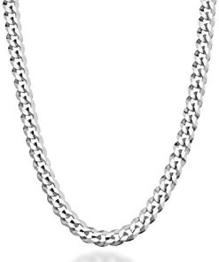 Sterling Silver Italian 5mm Cuban Link Curb Chain Necklace
