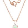 10K White Oval Genuine Opal Birthstone 18" Rope Chain Necklace