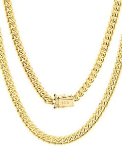 14k Yellow Gold 5mm Solid Miami Cuban Link Chain