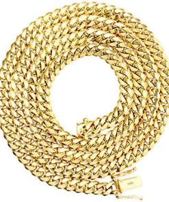 14k Yellow Gold 5mm Solid Miami Cuban Link Chain
