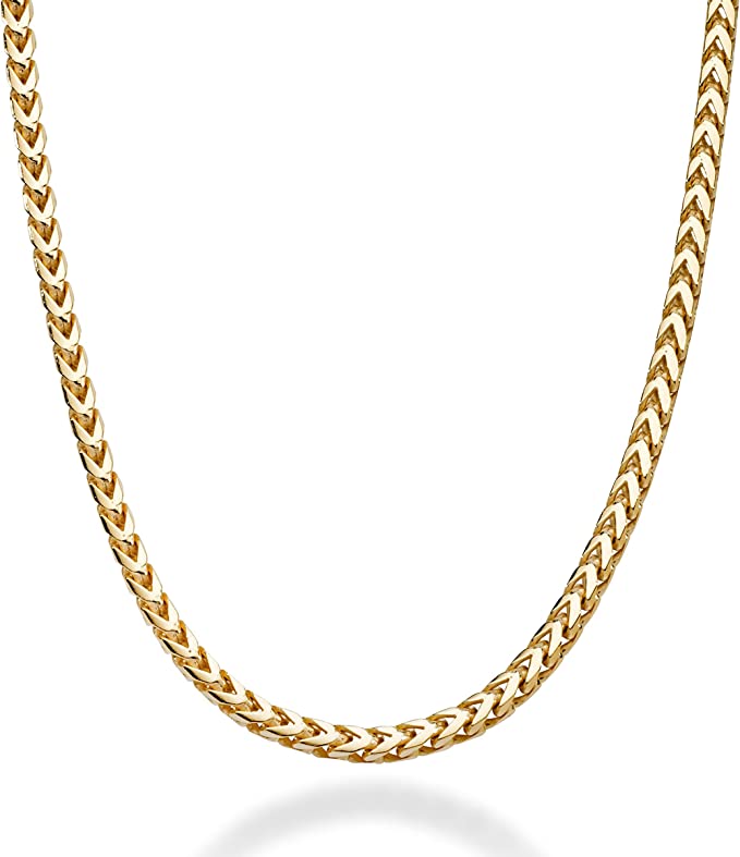 Gold-Over-Sterling-Silver-Italian-2.5mm-Franco-Square-Box-Link-Chain-Necklace