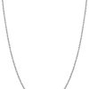 14k White Gold Rope Chain Barely Necklace for Women