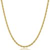 14K Gold Filled 3mm Italian-Made Loose Rope Chain Necklace