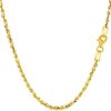 14K Gold Filled 2.1mm Rope Chain Necklace