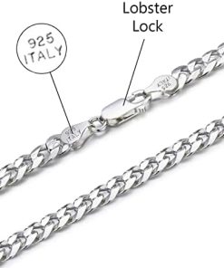 5mm Sterling Silver Cuban Link Chain Necklace For Men