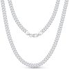 925 Sterling Diamond Cut Silver Cuban Link Chain Necklace (Clasp 5/7/10mm)