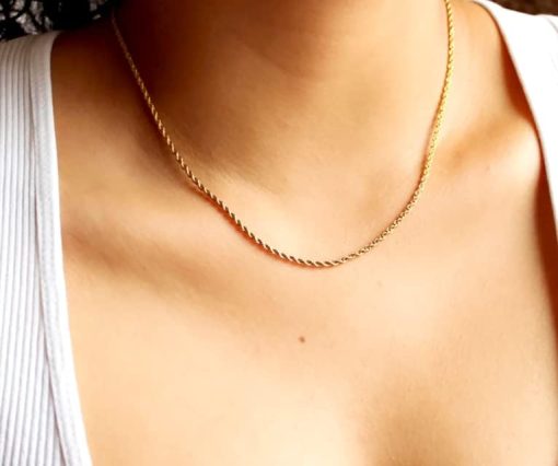14K Gold Filled 2.1mm Rope Chain Necklace