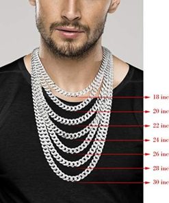 9mm Sterling Silver Cuban Link Chain Necklace For Men