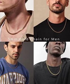 5mm Silver Cuban Chain Necklace For Men(Stainless Steel Italian 20 inch)