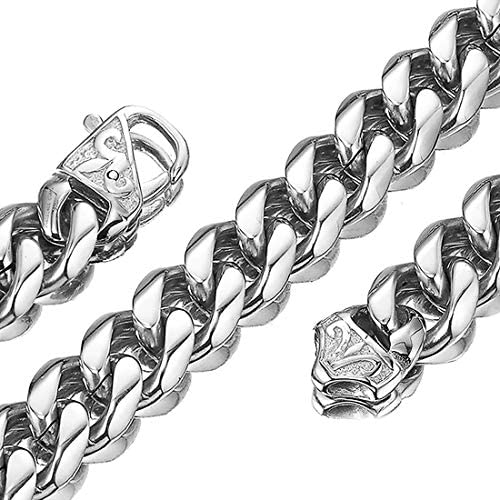 5mm Stainless Steel Cuban Link Chain Necklace 16 Inches / Silver