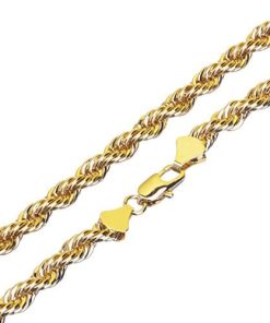 14K Gold Plated 2.5 mm Double Rope Chain Necklace