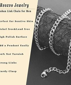 5mm Silver Cuban Chain Necklace for Men (20inch)