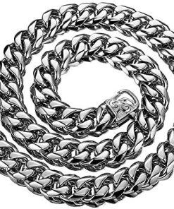 Polishing Stainless Steel Silver Link Chain Necklace