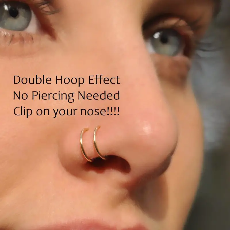 Double nostril piercing with rings