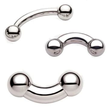 curved barbell jewelry for Rhino Piercing