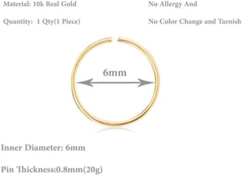 10K Gold Open Inner Outer Conch Nose Septum Hoop Ring