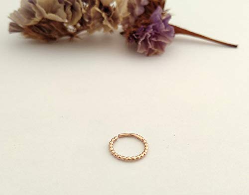 14K Rose Gold Septum Ring - Handmade, Dainty, and Minimalist