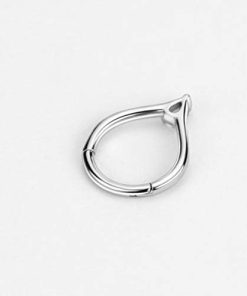 6G 8mm Surgical Steel Teardrop Septum Piercing Ring