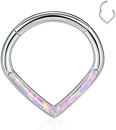 16G Surgical Steel Hinged Clicker Septum Nose Ring