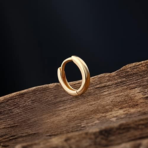 8mm 14K Gold Tiny Hoop Small Endless Hinged Septum Ring