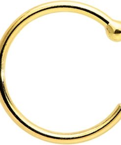 18k Gold Hypoallergenic Nose Hoop Ring in 20 Gauge