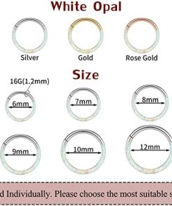 16G/18G Stainless Steel CZ/OPAL Piercing Septum Ring