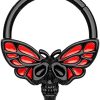 16G Black Halloween Skull Moth Daith Septum Ring