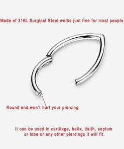 8mm Surgical Steel Teardrop Hinged Seamless Septum Ring