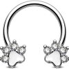 16G Surgical Steel paw design Gold Septum Ring Daith Piercing Jewelry