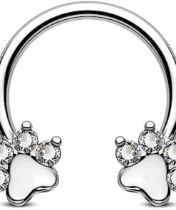 16G Surgical Steel paw design Gold Septum Ring Daith Piercing Jewelry