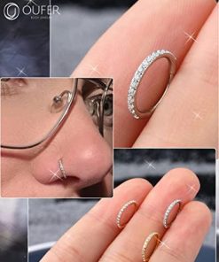 16G Surgical Steel Hinged Segment CZ paved Septum Ring