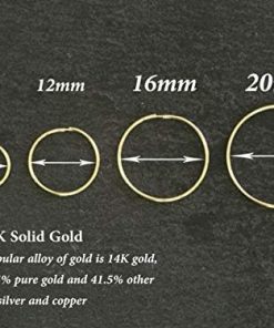 20G 14k Gold Round Hoop Inner Outer Conch Septum Ring