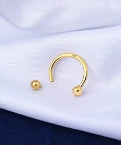 14K Gold Septum Rings 16G, Hypoallergenic Hoop Earrings for All Skin Types