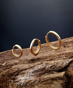 8mm 14K Gold Tiny Hoop Small Endless Hinged Septum Ring