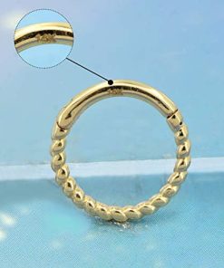 16G 14K Gold Septum Ring - Hypoallergenic, Hoop Earring for All Piercings