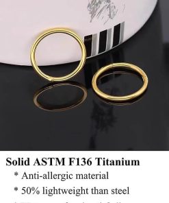 16G ASTM-F136 Titanium Hoop crystal septum nose ring